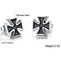 Mens Stainless Steel Retro Maltese Cross Stud Earrings Hypoallergenic Jerusalem Crusader Knights Templar Maltese Cross Pierced Post Stud Earrings For Men Religious Jewelry Gift For Man