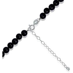 Sea of Ice Precious Gemstone 6mm Round Beads Necklace 14'' Plus 2'' Extender with Sterling Silver Spring Ring Clasp