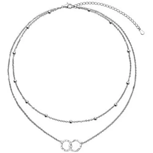 Layered Circle Choker Necklace S925 Sterling Silver Dainty Simple Choker Necklace for Women Girl Layered Circle Choker Necklace S925 Sterling Silver Dainty Simple Choker Necklace for Women Girl