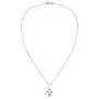 AeraVida Elegant X Cross Reconstructed Red Coral Inlay .925 Sterling Silver Pendant Necklace AeraVida Elegant X Cross Reconstructed Red Coral Inlay .925 Sterling Silver Pendant Necklace