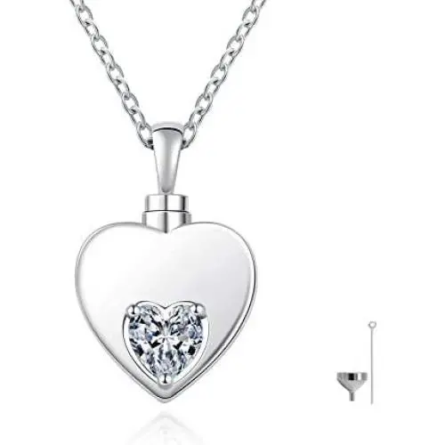 Loved Ones Urn Necklace 925 Sterling Silver Keepsake Memorial Heart Pendant Cremation Jewelry for Women Loved Ones Urn Necklace 925 Sterling Silver Keepsake Memorial Heart Pendant Cremation Jewelry for Women