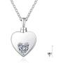 Loved Ones Urn Necklace 925 Sterling Silver Keepsake Memorial Heart Pendant Cremation Jewelry for Women