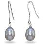 Sterling Silver Baroque Cultured Freshwater Pearl Dainty Drop Dangle Earrings