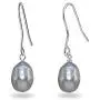 Sterling Silver Baroque Cultured Freshwater Pearl Dainty Drop Dangle Earrings