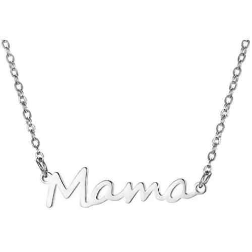yfstyle Mama Necklace Gifts for Mom 18K Yellow Gold Plated Dainty Mom Necklace Mothers Day Necklace Gift for Mother Grandma Mama Letter Necklace Initial Necklace