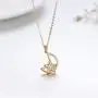 14K Solid Gold Moon Necklaces for Women, Real Yellow Gold Moon Star Pendant Necklace Fine Jewelry for Girls 16''- 18''