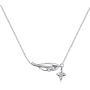 Feather Necklace for Women Sterling Silver with Lucky Star, Dainty Christmas Jewelry Gift for Her, Girlfriend, Daughter, Sister, 16~18 IN