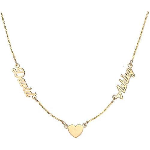 Three Name Necklace for Women Custom Family Chain Nameplate Pendant Gift