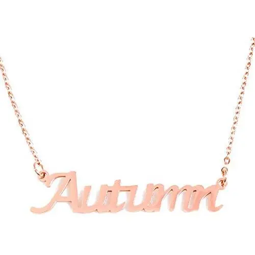 Autumn Name Necklace 18ct Rose Gold Plated Personalized Dainty Necklace - Jewelry Gift Women, Girlfriend, Mother, Sister, Friend, Gift Bag & Box Autumn Name Necklace 18ct Rose Gold Plated Personalized Dainty Necklace - Jewelry Gift Women, Girlfriend, Mother, Sister, Friend, Gift Bag & Box