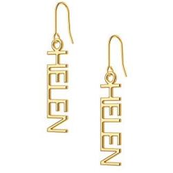 Dangle Name Earrings for Women Girls, 14K Gold Filled Personalized Name Earrings Dainty Fashion Dangle Earrings for Women Handmade Piercing Name Earrings for Women Girls Jewelry