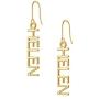 Dangle Name Earrings for Women Girls, 14K Gold Filled Personalized Name Earrings Dainty Fashion Dangle Earrings for Women Handmade Piercing Name Earrings for Women Girls Jewelry