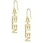Dangle Name Earrings for Women Girls, 14K Gold Filled Personalized Name Earrings Dainty Fashion Dangle Earrings for Women Handmade Piercing Name Earrings for Women Girls Jewelry