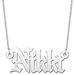 YSAHan Name Necklace Personalized Customized Nameplate Initial Jewelry for Women Girls