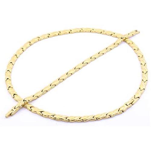 SPARKLE XOXO Hugs and Kisses Stainless Steel Stampato Necklace and Bracelet Set Gold Tone 20'' Length