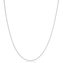 Kooljewelry 14k White Gold 0.6 mm Diamond-cut Cable Chain Necklace (16, 18, 20, 22, 24 or 30 inch)