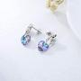 TOUPOP S925 Sterling Silver Horse Earrings Dangle Drop Earrings with Purple Crystal Good Luck Horse Jewelry Gifts For Girls Women Horse Lovers Birthday Mother’s day Gifts