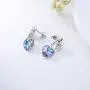 TOUPOP S925 Sterling Silver Horse Earrings Dangle Drop Earrings with Purple Crystal Good Luck Horse Jewelry Gifts For Girls Women Horse Lovers Birthday Mother’s day Gifts