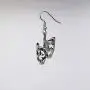 Comedy Tragedy Masks for Drama Theater and Actors Silver Finish Pewter Dangle Earrings Comedy Tragedy Masks for Drama Theater and Actors Silver Finish Pewter Dangle Earrings