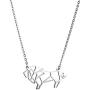 La Menagerie Lion Silver Origami Jewelry & Silver Geometric Necklace – 925 Sterling Plated Silver Necklace & Lion Necklaces for Women – Lion Necklace for Girls & Origami Necklace