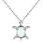 VIKI LYNN Baby Sea Turtle Necklace Sterling Silver Created Opal Jewelry for Women VIKI LYNN Baby Sea Turtle Necklace Sterling Silver Created Opal Jewelry for Women