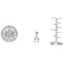Dazzlingrock Collection 6 MM Each Cushion Gemstone & Round White Diamond Ladies Halo Drop Earrings, Sterling Silver