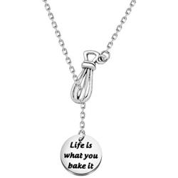 TIIMG Baker Necklace Life is What You Bake it Baking Jewelry Culinary Graduation Gifts Gift for Baking Lover Bakers Gifts for Women
