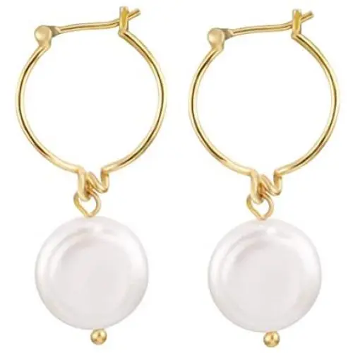 PengJin Womens pearl drop earrings, hypoallergenic copper, nature fashionable and elegant jewelry, suitable for girls birthday wedding