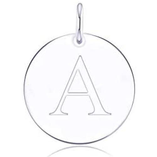 Cerylle 925 Sterling Silver Small Initial 26 Alphabet Charm Pendants for Necklace Bracelet Making, Design Round Disc Engraved Letter Personalized Pendants for Gifts for Women