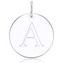 Cerylle 925 Sterling Silver Small Initial 26 Alphabet Charm Pendants for Necklace Bracelet Making, Design Round Disc Engraved Letter Personalized Pendants for Gifts for Women