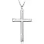 Mens S925 Sterling Silver Cross Pendant Necklace 24 Inches Silver Chain Mens S925 Sterling Silver Cross Pendant Necklace 24 Inches Silver Chain
