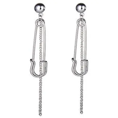 Safety Pin Chain Tassels Dangle Earrings for Women Men Chain Dangle Earrings Punk Jewelry Safety Pin Chain Tassels Dangle Earrings for Women Men Chain Dangle Earrings Punk Jewelry