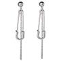 Safety Pin Chain Tassels Dangle Earrings for Women Men Chain Dangle Earrings Punk Jewelry