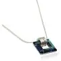 Stera Jewelry Sterling Silver Necklace Made with Swarovski Bermuda Blue or AB Square Crystal Pendant Stera Jewelry Sterling Silver Necklace Made with Swarovski Bermuda Blue or AB Square Crystal Pendant