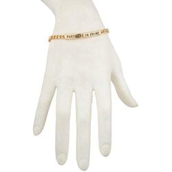LUX ACCESSORIES Gold Tone Partners in Crime BFF Best Friend Bracelet Set