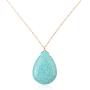 RIAH FASHION Bohemian Natural Stone Geometric Pendant Long Necklace - Boho Rectangle Bar Charm Layering Statement Chain Arrowhead Marble Quartz