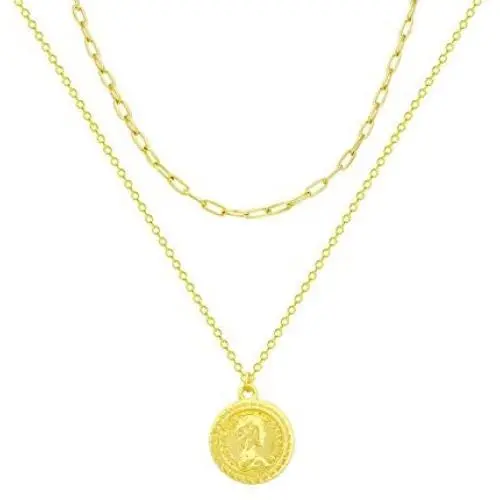 FUTIMELY 18k Gold Queen Coin Necklace for Women,Multilayer Coin Medallion Pendant Necklace Adjustable Layering Paper Clip Choker Necklaces Chain Set for Girls Jewelry FUTIMELY 18k Gold Queen Coin Necklace for Women,Multilayer Coin Medallion Pendant Necklace Adjustable Layering Paper Clip Choker Necklaces Chain Set for Girls Jewelry