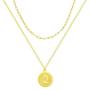 FUTIMELY 18k Gold Queen Coin Necklace for Women,Multilayer Coin Medallion Pendant Necklace Adjustable Layering Paper Clip Choker Necklaces Chain Set for Girls Jewelry