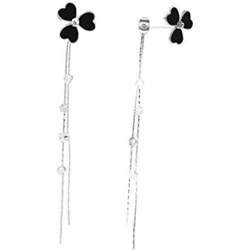 VamkoTec Drop Dangle Earrings 14K White Gold Plated S925 Silver Needle,Classcial Fan Clover Butterfly Design & Gift Wrap Package.