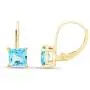 Princess Cut Simulated Aquamarine Lever Back Drop Earrings in 14k Gold Over Sterling Silver (2 cttw) Princess Cut Simulated Aquamarine Lever Back Drop Earrings in 14k Gold Over Sterling Silver (2 cttw)