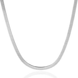 Quadri - Premium Quality 925 Sterling Silver Italian 4.5mm Flat Herringbone Chain Necklace for Woman- 18-24 Inch Made in Italy