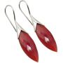 SilverStarJewel 925 Solid Silver Red Cut Carnelian Earrings 1.7'' 6.1 Grams Ladies Gemstone