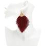 MIRMARU Fringe Tassel Silky Thread Dangle Drop Metal Hook Earrings-Drop Dangle Statement Earrings