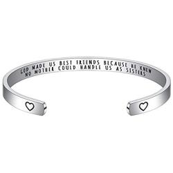 Bracelets for Women Personalized Gifts - Engraved Quote Inspirational Bracelet Birthday Christmas Funny Gifts for Best Friend, Daughter, Son, Sister, Niece, Mom, Coworkers, Stainless Steel Jewelry