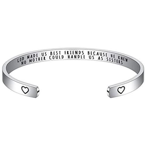 Bracelets for Women Personalized Gifts - Engraved Quote Inspirational Bracelet Birthday Christmas Funny Gifts for Best Friend, Daughter, Son, Sister, Niece, Mom, Coworkers, Stainless Steel Jewelry