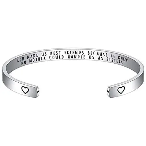 Bracelets for Women Personalized Gifts - Engraved Quote Inspirational Bracelet Birthday Christmas Funny Gifts for Best Friend, Daughter, Son, Sister, Niece, Mom, Coworkers, Stainless Steel Jewelry
