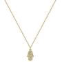 Kyerlyn Hamsa Evil Eye Pendant Necklace 14K Gold Plated Dainty Necklace for Women Handmade Jewerly Gift for Teen Girls