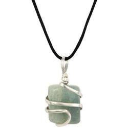 Aquamarine Gemstone Pendant Necklace - Natural Crystal Healing | Stone of Courage | Throat Chakra & Communication Aid | Calming & Soothing Energy to Relax and Reduce Stress | Jewelry for Men & Women