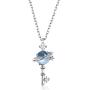 Star Planet Key Necklace Choker Blue Glass Cubic Zirconia Starry Universe Star Key to Her Heart Necklace for Women Girls Statement Jewelry