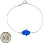 Hamsa Bracelet Multi Color Created Opal Charm Judaica Kabbalah Evil Eye Hand Sterling Silver Chamsa Bracelet