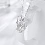 CELESTIA 925 Sterling Silver Memory Elephants Giraffe Angel Necklace, Animals Jewelry for Women Gifts for Her